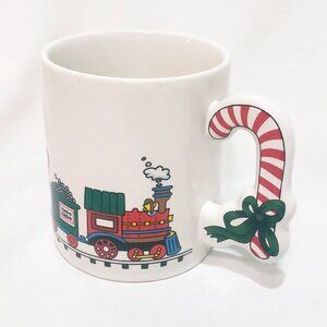 Christmas Train Coffee Mug Cup 10 oz The Love Mug 1986 Candy Cane Soldier Tree